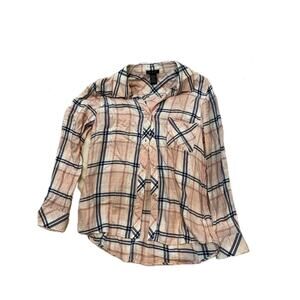 Max & Mia Brown Check Flannel Shirt Womans Medium